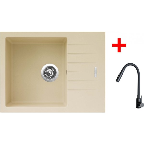 Sinks PERFECTO 650 Sahara + ELASTA S černá matná - G24850