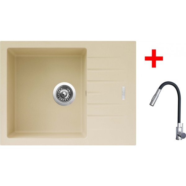 Sinks PERFECTO 650 Sahara + ELASTA S nerez/černá - G24750