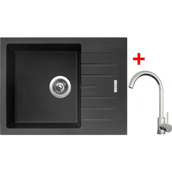 Sinks PERFECTO 650 Pureblack + ARCO celonerezová - G24626
