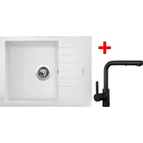 Sinks PERFECTO 650 Milk + ENIGMA S Černá matná - G24928