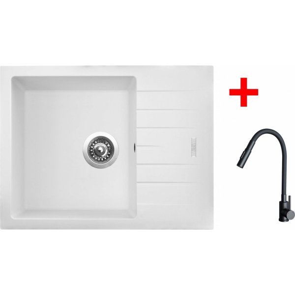 Sinks PERFECTO 650 Milk + ELASTA S černá matná - G24828