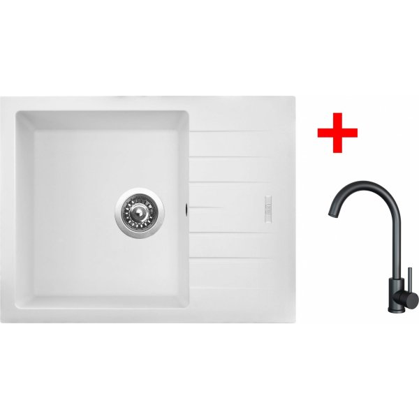 Sinks PERFECTO 650 Milk + ARCO černá matná - G24428