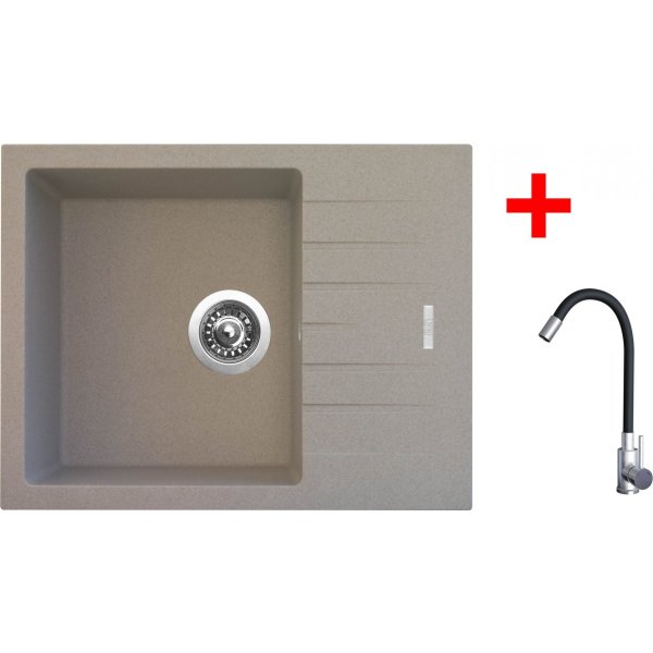 Sinks PERFECTO 650 Avena + ELASTA nerez/černá - G21829