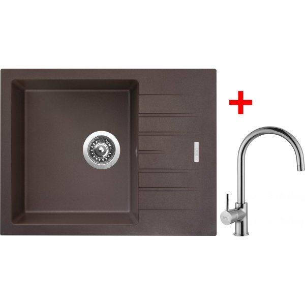 Sinks PERFECTO 650 Marone + VITALIA lesklá - G10693