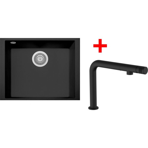 Sinks CUBE 490U Nanoblack + COMFORTA Nanoblack - G263N6