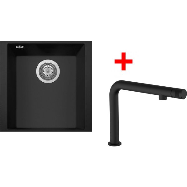 Sinks CUBE 340U Nanoblack + COMFORTA Nanoblack - G259N6