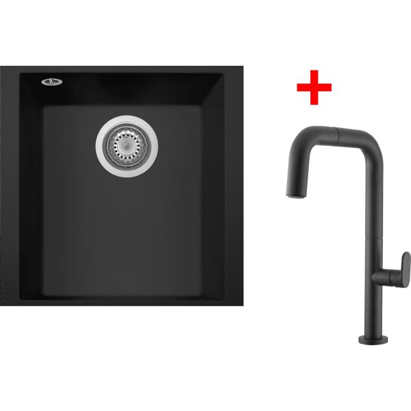 Sinks CUBE 340U Nanoblack + EVA P Nanoblack - G258N6