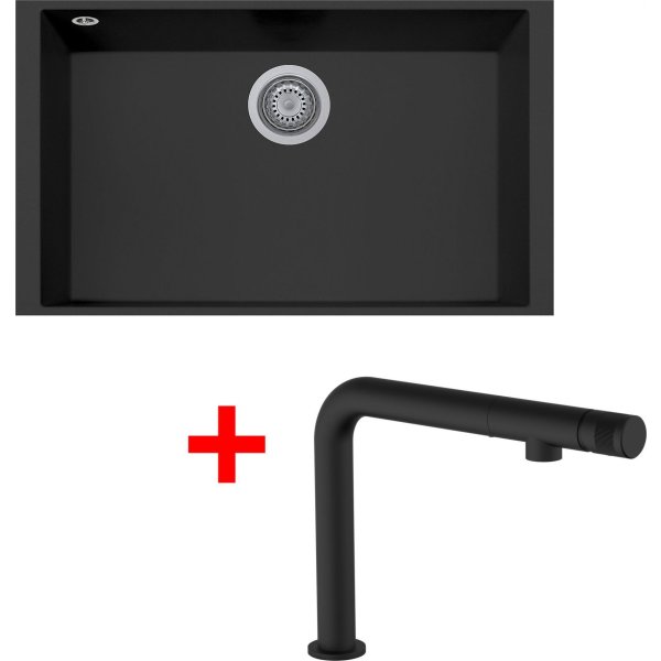 Sinks CUBE 690U Nanoblack + COMFORTA Nanoblack - G267N6