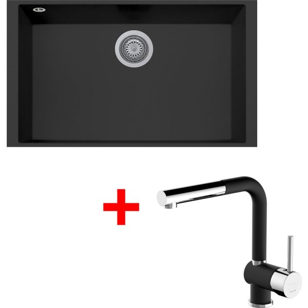 Sinks CUBE 690U Nanoblack + MIX 3 P Nanoblack - G265N6