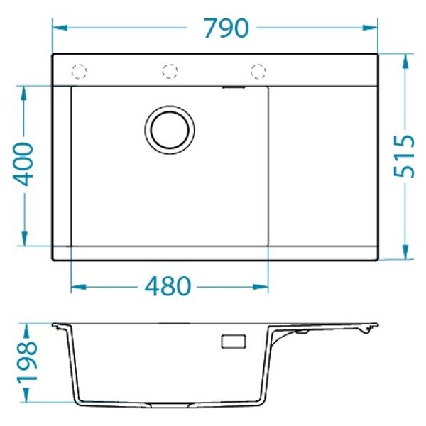 PURE-G 70 P černý A91 + QC sifon_algranit