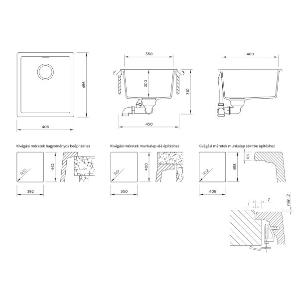 SET 12-6 Dřez SCHOCK KAIA N-100S + baterie SC-520 barevná 555000